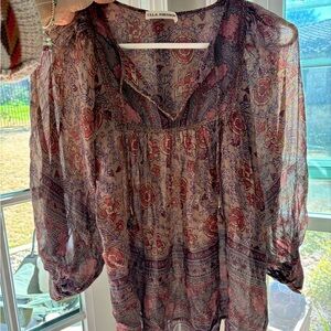 Ulla Johnson silk peasant top sz 0/2